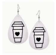Coffee Faux Leather Earrings